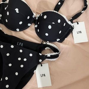 LPA at Revolve polka dot swimsuit